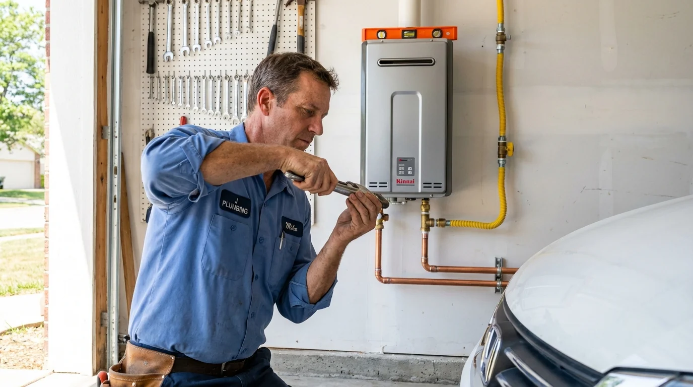 Tankless water heater installation by a Johns Plumbing LLC plumber in Ralls